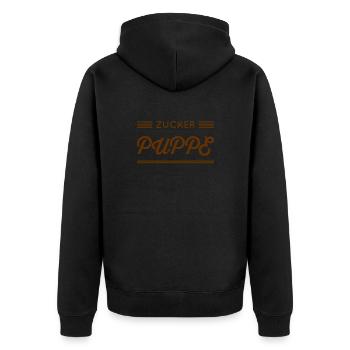 hübsche Frau - Unisex Premium Bio Zip Hoodie - Schwarz - Hinten - Nico (187cm)