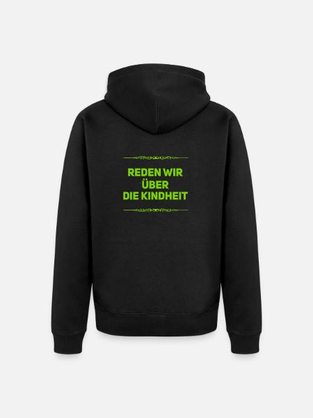 über die Kindheit - Unisex Premium Bio Zip Hoodie - Schwarz