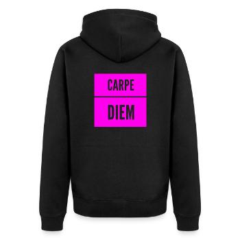 the day is wonderful - Unisex Premium Organic Zip Hoodie - black - Back - Nico (187cm)