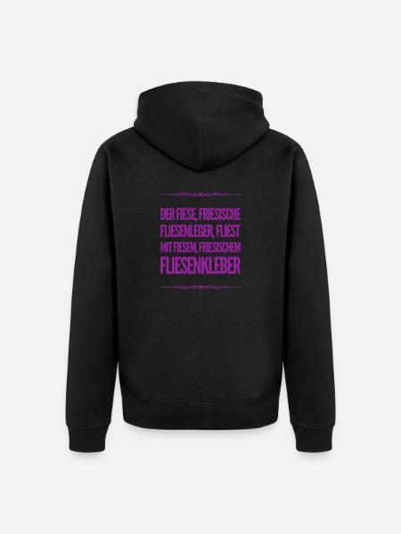 fieser Fliesenkleber - Unisex Premium Bio Zip Hoodie - Schwarz