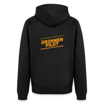 Drohnen sind toll - Unisex Premium Bio Zip Hoodie - Schwarz - Hinten - Nico (187cm)