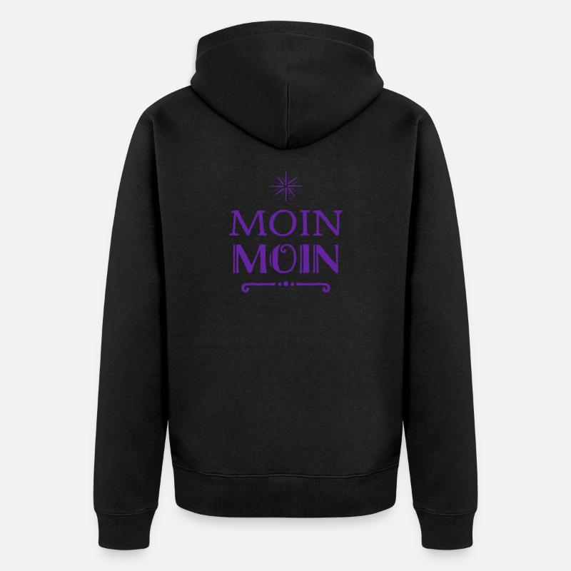 moin moin - Unisex Premium Bio Zip Hoodie - Schwarz