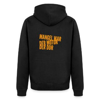 the engine of the GDR - Unisex Premium Organic Zip Hoodie - black - Back - Nico (187cm)