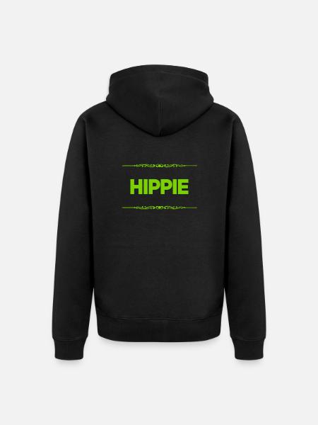 I'm a hippie - Unisex Premium Organic Zip Hoodie - black