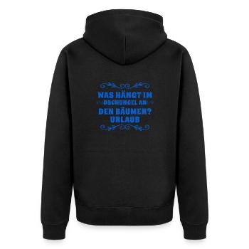 Pourquoi l’appelle-t-on un jour férié ? - Veste à capuche bio Premium Unisexe - noir - Dos - Nico (187cm)