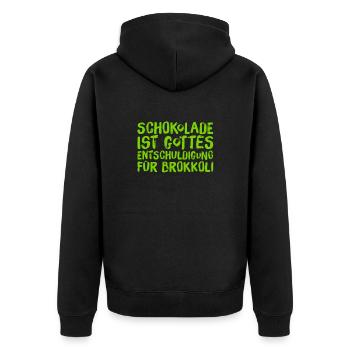 Qui aime le brocoli ? - Veste à capuche bio Premium Unisexe - noir - Dos - Nico (187cm)