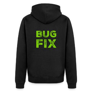 Fehlerbehebung - Unisex Premium Bio Zip Hoodie - Schwarz - Hinten - Nico (187cm)