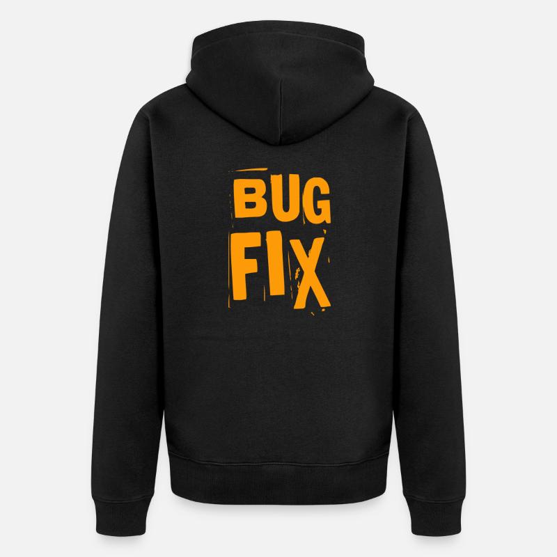 Bugfix ist super - Unisex Premium Bio Zip Hoodie - Schwarz
