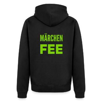 vor dir steht eine Märchenfee - Unisex Premium Bio Zip Hoodie - Schwarz - Hinten - Nico (187cm)