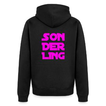 I'm an oddball - Unisex Premium Organic Zip Hoodie - black - Back - Nico (187cm)
