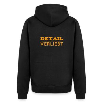 Details are great - Unisex Premium Organic Zip Hoodie - black - Back - Nico (187cm)