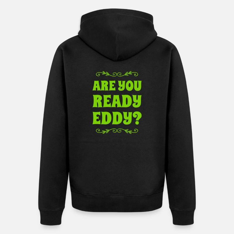 bist du bereit? - Unisex Premium Bio Zip Hoodie - Schwarz