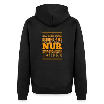 Something is fundamentally wrong - Unisex Premium Organic Zip Hoodie - black - Back - Nico (187cm)