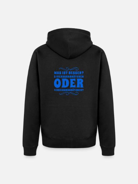 was ist besser? - Unisex Premium Bio Zip Hoodie - Schwarz