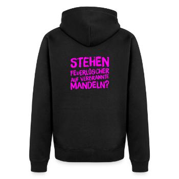 was mögen Feuerlöscher? - Unisex Premium Bio Zip Hoodie - Schwarz - Hinten - Nico (187cm)