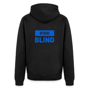 blind auf der Arbeit - Unisex Premium Bio Zip Hoodie - Schwarz - Hinten - Nico (187cm)