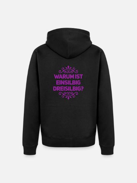 die lieben Silben - Unisex Premium Bio Zip Hoodie - Schwarz