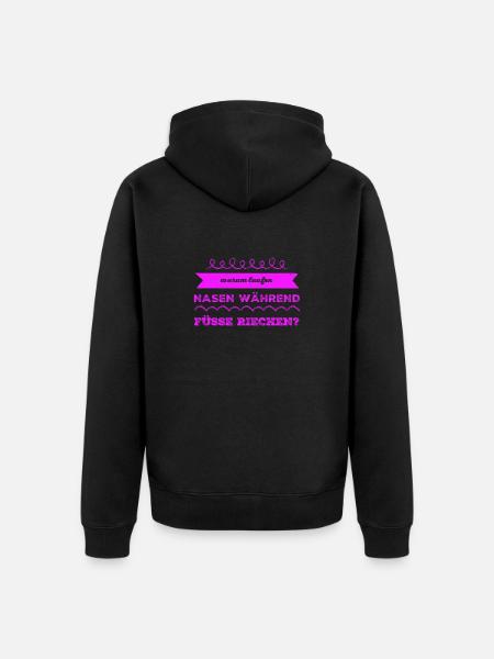 Nasen vs Füße - Unisex Premium Bio Zip Hoodie - Schwarz