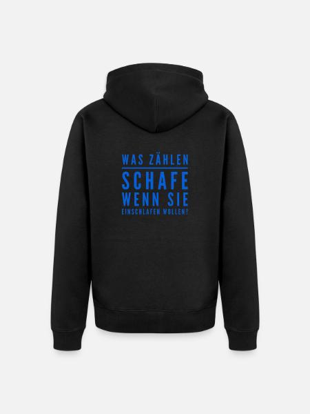 was zählen Schafe? - Unisex Premium Bio Zip Hoodie - Schwarz