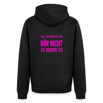 nicht mit mir - Unisex Premium Bio Zip Hoodie - Schwarz - Hinten - Nico (187cm)