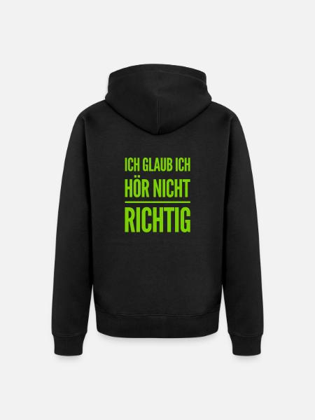 Hä? - Unisex Premium Bio Zip Hoodie - Schwarz