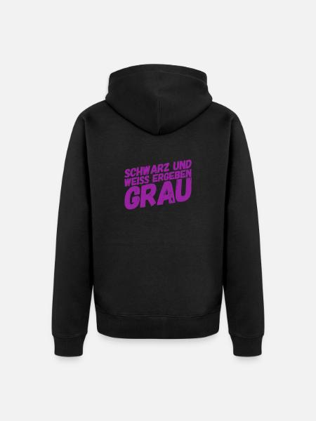 das ergibt grau - Unisex Premium Bio Zip Hoodie - Schwarz