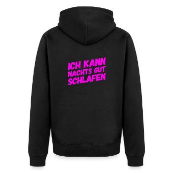 Sleep is great - Unisex Premium Organic Zip Hoodie - black - Back - Nico (187cm)