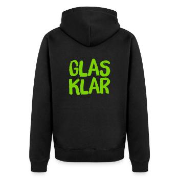 That's so clear - Unisex Premium Organic Zip Hoodie - black - Back - Nico (187cm)
