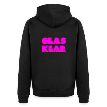 It doesn't get any clearer than that - Unisex Premium Organic Zip Hoodie - black - Back - Nico (187cm)