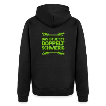 Double niveau de difficulté - Veste à capuche bio Premium Unisexe - noir - Dos - Nico (187cm)
