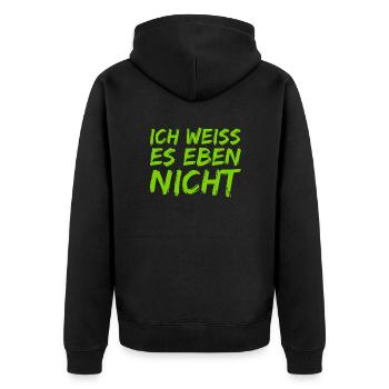 simply clueless - Unisex Premium Organic Zip Hoodie - black - Back - Nico (187cm)