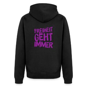 La liberté est toujours possible - Veste à capuche bio Premium Unisexe - noir - Dos - Nico (187cm)