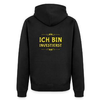J’investis mon argent - Veste à capuche bio Premium Unisexe - noir - Dos - Nico (187cm)