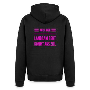 I'll reach my goal - Unisex Premium Organic Zip Hoodie - black - Back - Nico (187cm)