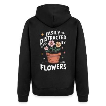 Jardin Jardinage Plantes Fleurs - Veste à capuche bio Premium Unisexe - noir - Dos - Nico (187cm)