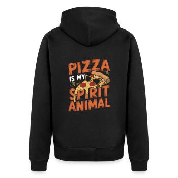 Drôle de pizza disant amateur de pizza - Veste à capuche bio Premium Unisexe - noir - Dos - Nico (187cm)