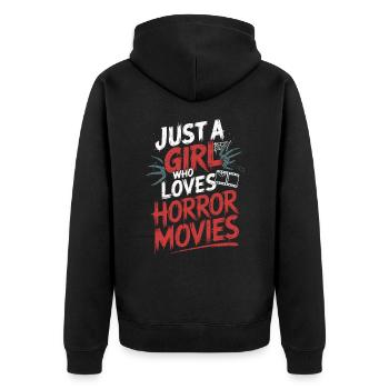 Fan de films d’horreur Femmes - Veste à capuche bio Premium Unisexe - noir - Dos - Nico (187cm)