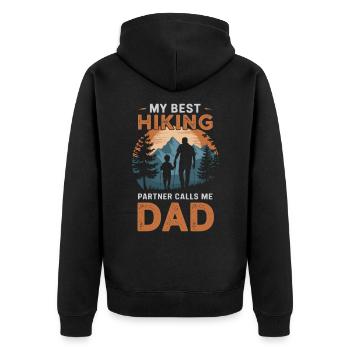 Père Fils Randonnée Camping Camping - Veste à capuche bio Premium Unisexe - noir - Dos - Nico (187cm)