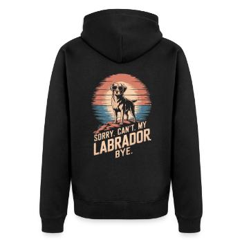 Labrador with sunglasses vintage saying - Unisex Premium Organic Zip Hoodie - black - Back - Nico (187cm)