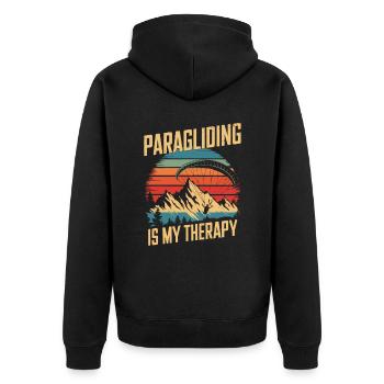 Paragliding Paragliding vintage - Unisex Premium Organic Zip Hoodie - black - Back - Nico (187cm)