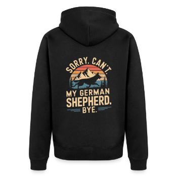 Berger Allemand Vintage Dicton - Veste à capuche bio Premium Unisexe - noir - Dos - Nico (187cm)