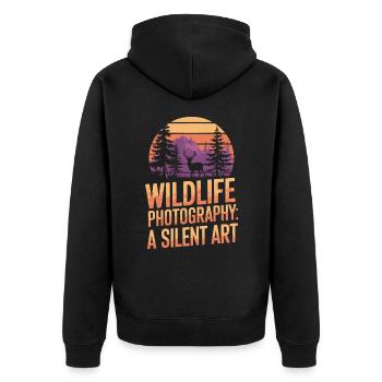 Photographie, Photographie de nature, Photographie animalière - Veste à capuche bio Premium Unisexe - noir - Dos - Nico (187cm)