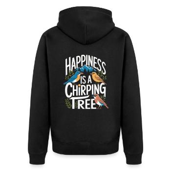 Observation des oiseaux, Oiseaux, Nature, Randonnée, Camping - Veste à capuche bio Premium Unisexe - noir - Dos - Nico (187cm)
