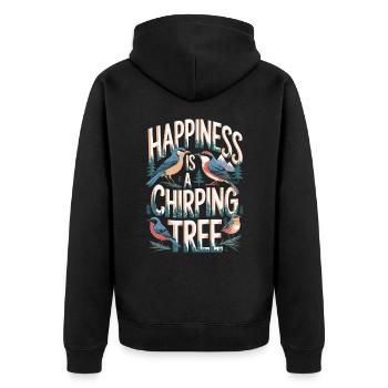 Observation des oiseaux, Oiseaux, Nature, Randonnée, Camping - Veste à capuche bio Premium Unisexe - noir - Dos - Nico (187cm)