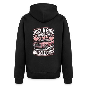 Muscle Car Voiture De Course Femme Disant - Veste à capuche bio Premium Unisexe - noir - Dos - Nico (187cm)