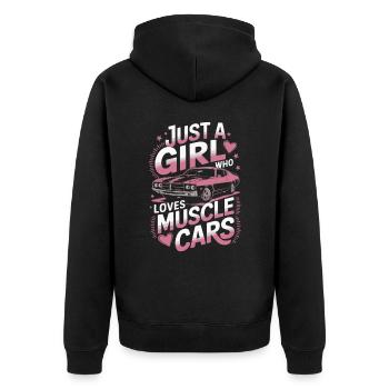 American Mucle Car Racing Car - Unisex Premium Organic Zip Hoodie - black - Back - Nico (187cm)