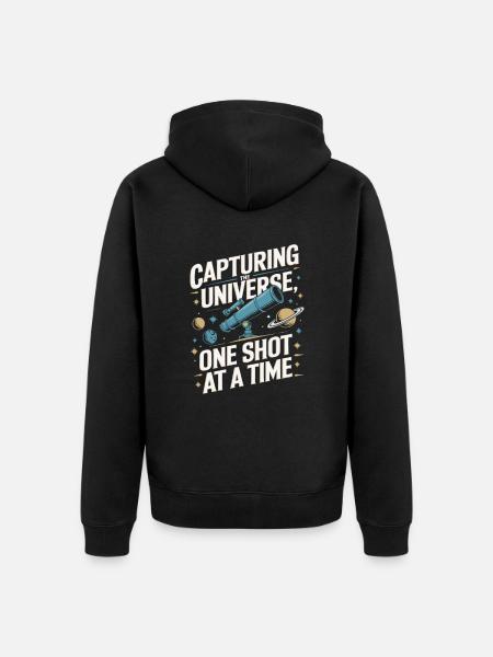 Astronomy Astrophotography Telescope - Unisex Premium Organic Zip Hoodie - black