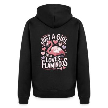 Drôle de dicton de flamant rose - Veste à capuche bio Premium Unisexe - noir - Dos - Nico (187cm)