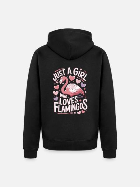 Flamingo funny saying - Unisex Premium Organic Zip Hoodie - black