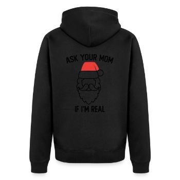Ask Your Mom If I Am Real Motif pour un - Veste à capuche bio Premium Unisexe - noir - Dos - Nico (187cm)
